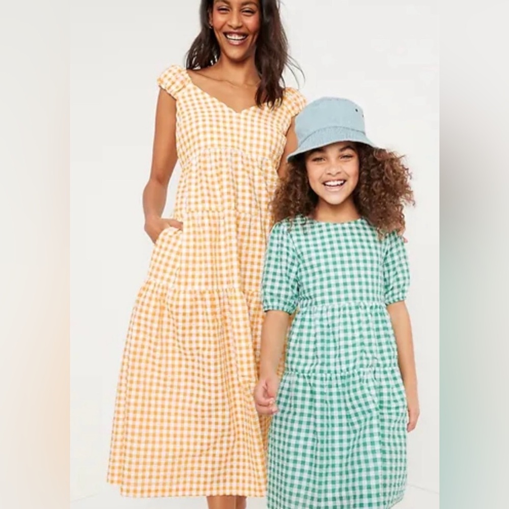 Old Navy Yellow Gingham Maxi Dress
